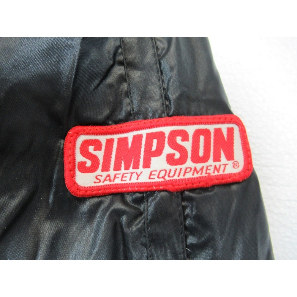 Vintage Simpson Racing Nylon Jacket Small Black Cafe Racer Embroidered Patch - Picture 3 of 8
